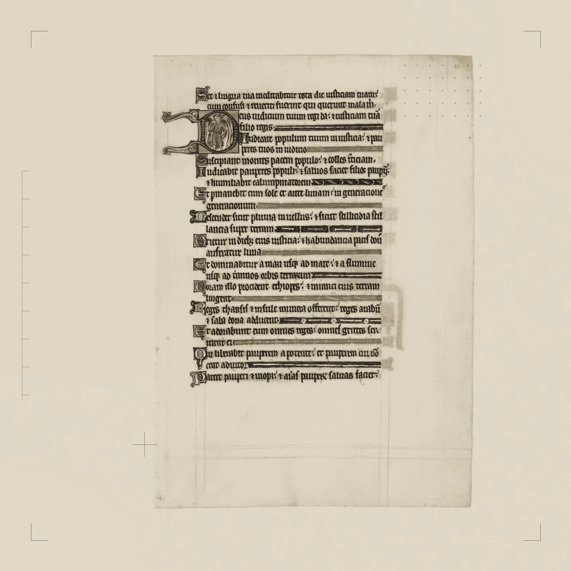Manuscript Leaf from a Royal Psalter. The Met, CC0, treated as a collage plate.