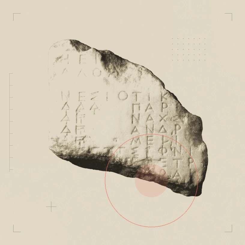 Fragmentary marble inscription. The Met, CC0, treated as a collage plate.